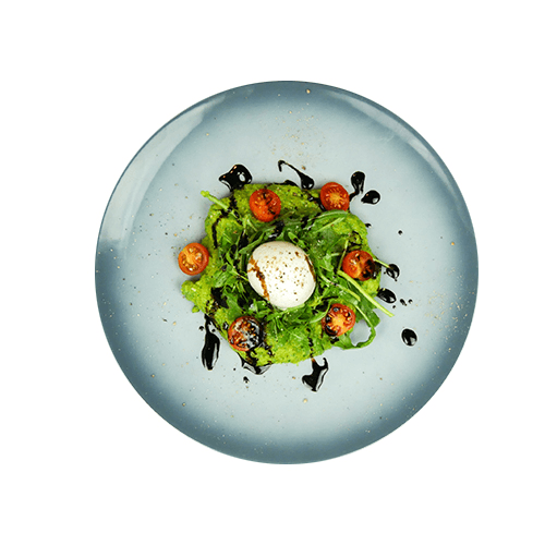 Büffelmozzarella auf Zucchinischaum