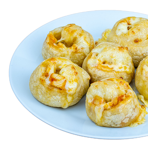 Pizzabrötchen mit Hähnchen und Käse