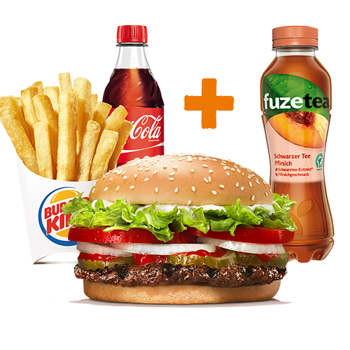 Whopper® KING Menu + gratis Fuze Tea Pfirsich
