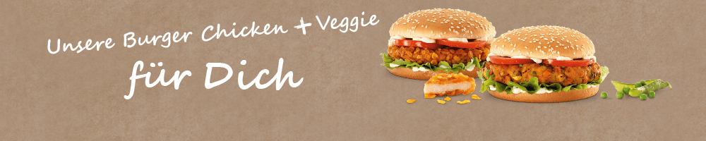 Burger mit Chicken / Veggie