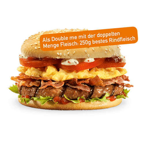 Bacon Eggs Burger Double me