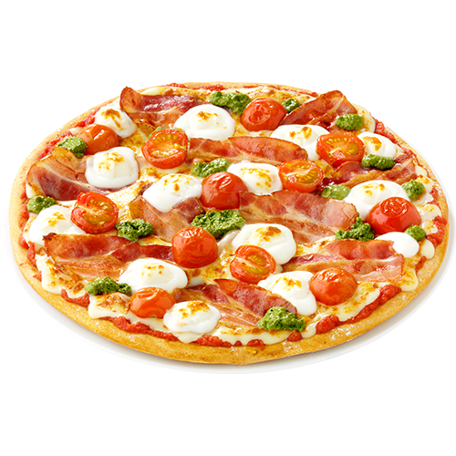 Pizza Pesto trifft Bacon