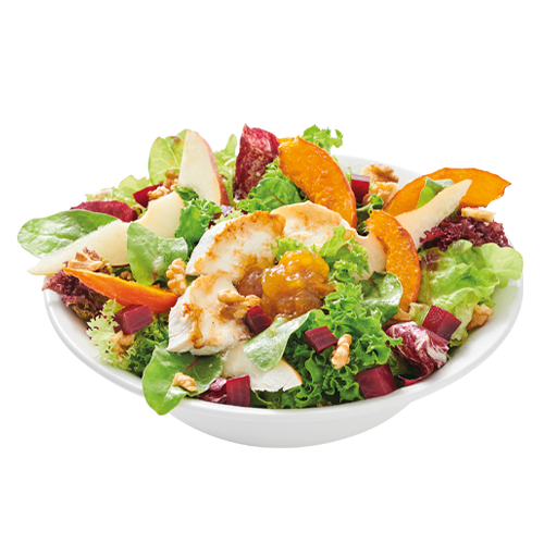 Kürbis Ziegenkäse Salat