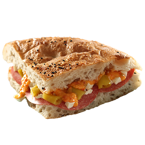 Olivenfladenbrot Salami/Hirtenkäse