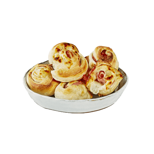 Pizza-Brötchen Prosciutto Cotto und Käse
