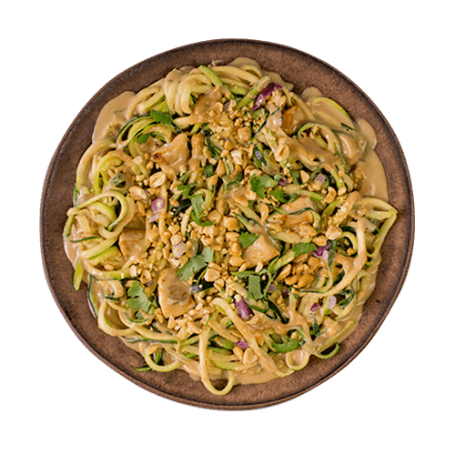 Erdnuss-Zucchini Nudeln (vegan)