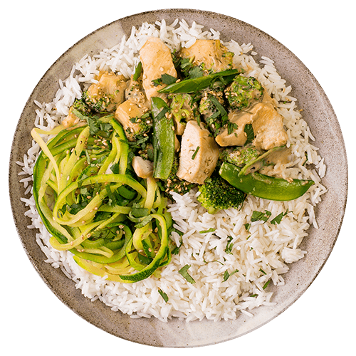 Green Bowl mit Erdnusssauce