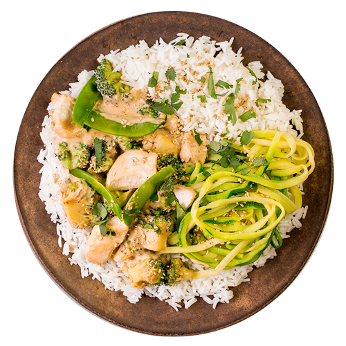 Green Bowl mit Erdnusssauce