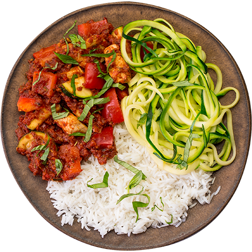Red Bowl mit Tomatensauce