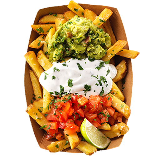 Tijuana Street Fries (vegetarisch) (mit kaltem Topping)