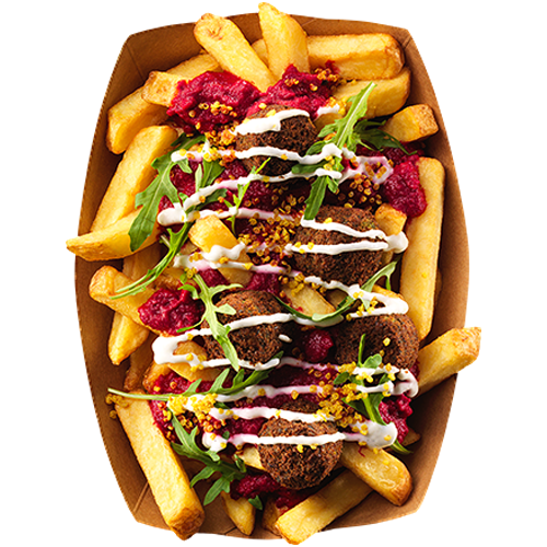 Pink Persia Poutine (vegan)