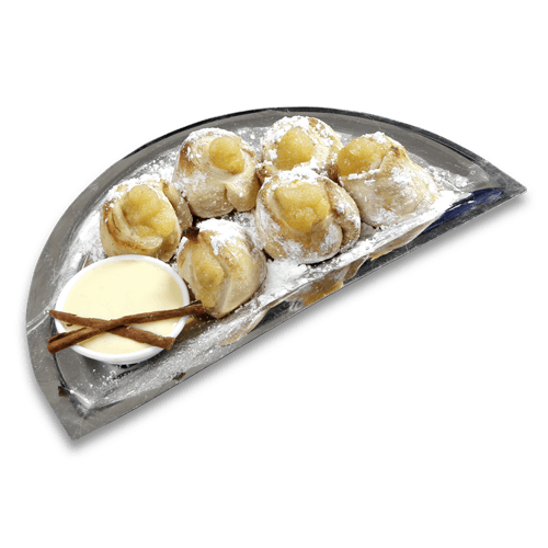 Apfel-Zimt Rolls mit Vanillesaucen-Dip