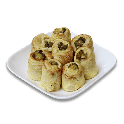 Ofenfrische Pizzabrötchen gefüllt mit Jalapenos (8 Stück)