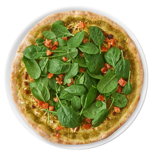 Pizza Pesto con Spinachi (vegan)