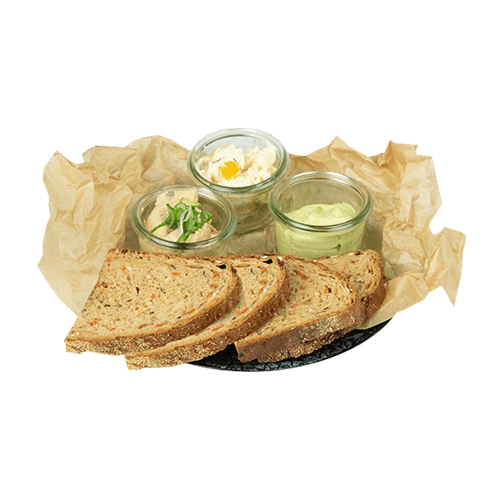 Dreierlei vom Brot (vegetarisch)