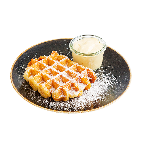 Waffel mit Puderzucker
