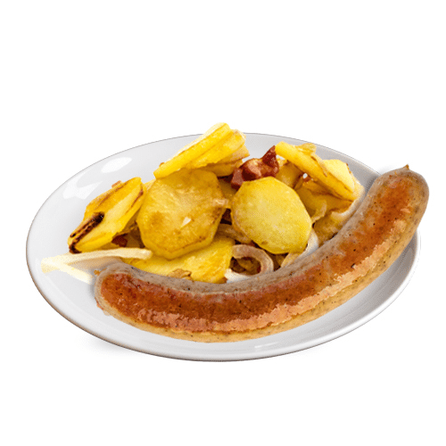 Bratwurst mit Bratkartoffel