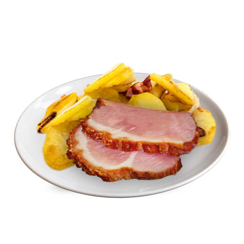 Krustenbraten mit Bratkartoffeln
