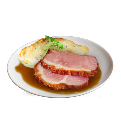 Krustenbraten mit Kartoffelgratin