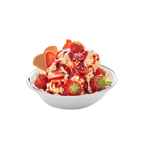 Spaghetti-Eis Erdbeere