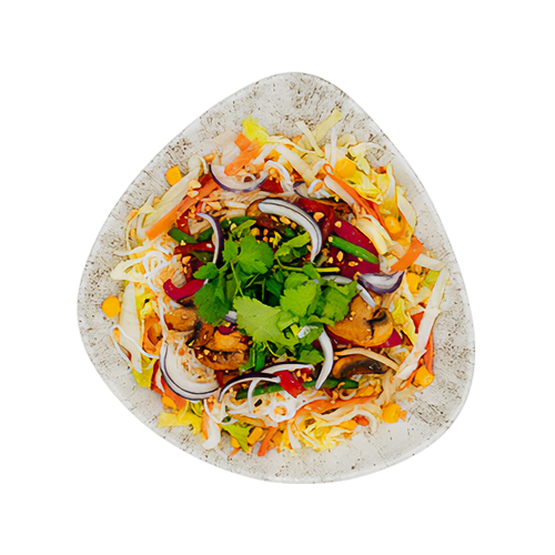 Salat-Bowl mit Wok-Gemüse