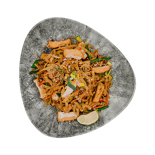 Pad Thai mit Tofuwürfeln