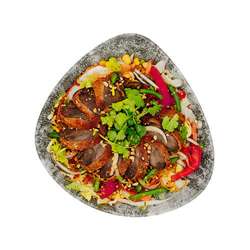 Salat-Bowl mit knuspriger Ente
