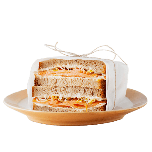 Halbe Lachs-Meerrettich Stulle