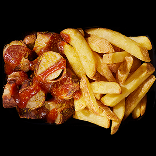 Currywurst mit Pommes