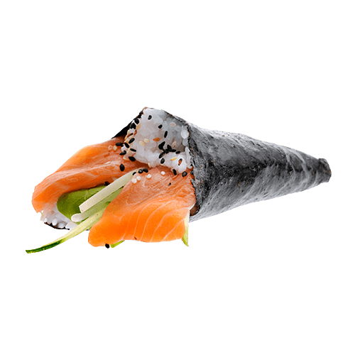 Temaki mit Lachs und Avocado