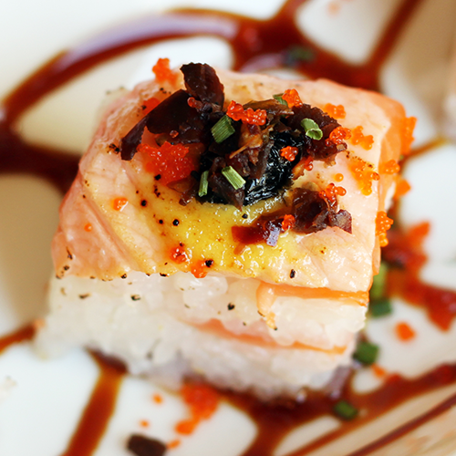 Salmon Brulee Oshi Sushi