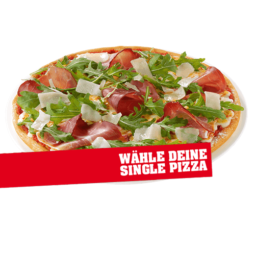 Mittag Pizza nach Wahl SINGLE CA. 26CM