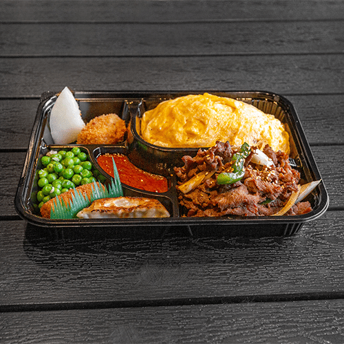 Fried Rice under omelette with fried beef