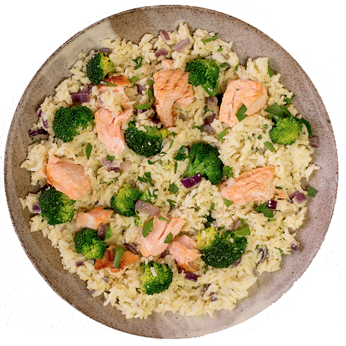 Lachs-Reis Pfanne