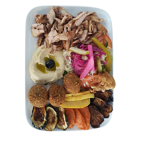Combi Platte Falafel-Gemüse-Hähnchenfleisch