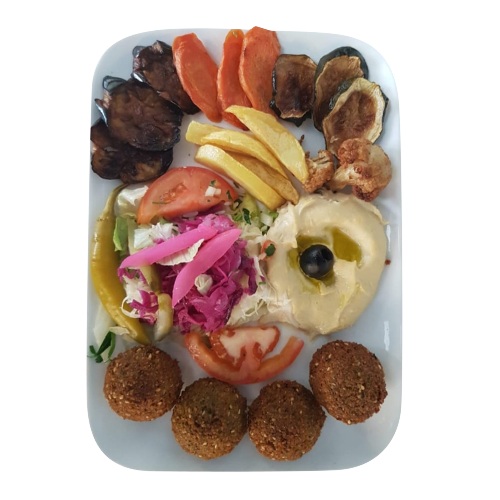 Combi Platte Gemüse-Kartoffeln-Falafel