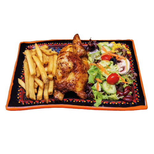 Fried half chicken
