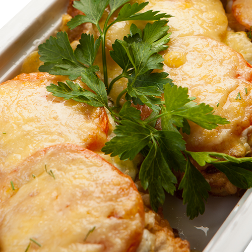 Pollock Fillet with Tomatoes and Cheese
