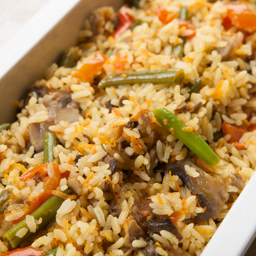 Rice with Vegetables and Mushrooms