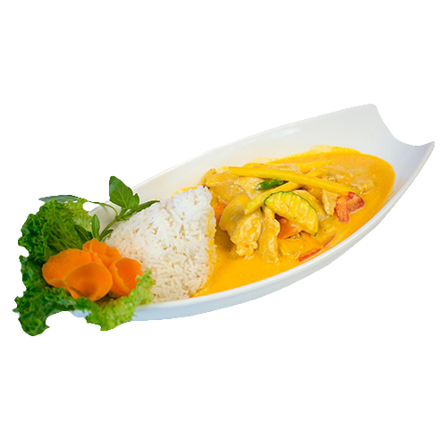 Wok Gericht mit Mango-Currysauce