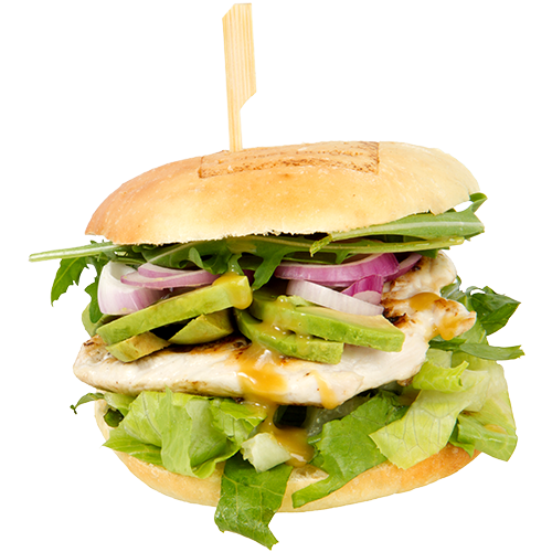 Chicken-Avocado-Burger ohne Pommes