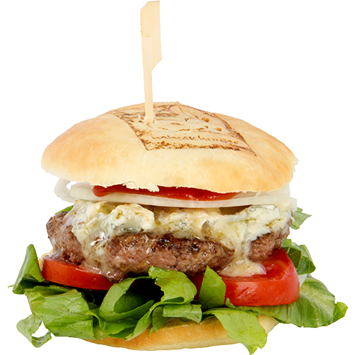 Blue-Cheese-Burger ohne Pommes