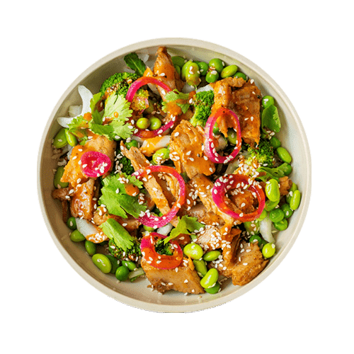 Spicy Veggie Chicken Bowl (vegan, laktosefrei)