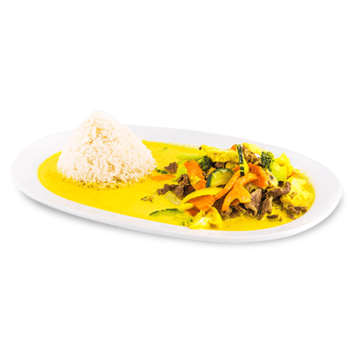 Yellow Curry mit Rindfleisch (leicht scharf)
