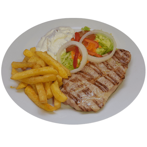 Schweinesteak Teller