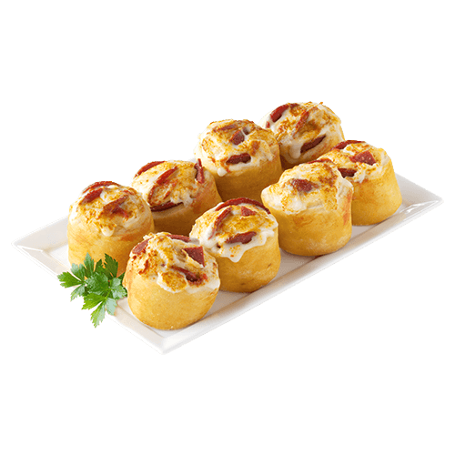 8 Pizzabrötchen mit Edamer und Sucuk