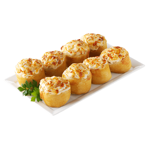 8 Pizzabrötchen mit Edamer und Knoblauchbutter