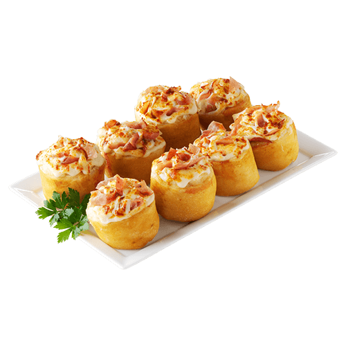 8 Pizzabrötchen mit Edamer und Hinterschinken