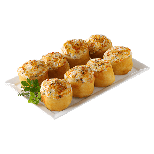 8 Pizzabrötchen mit Edamer und Kräuterbutter