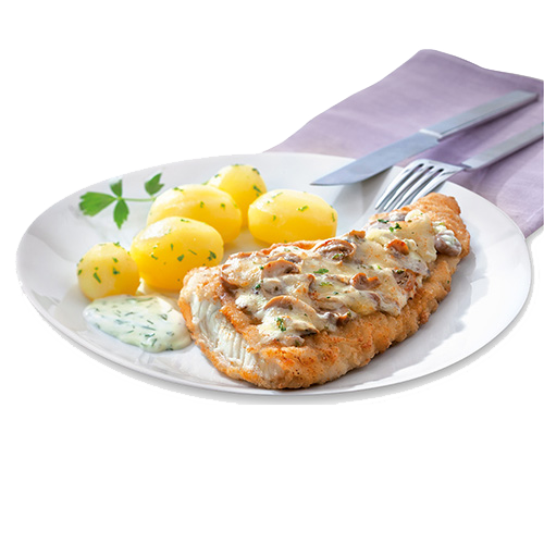 Fischfilet Champignon (überbacken)